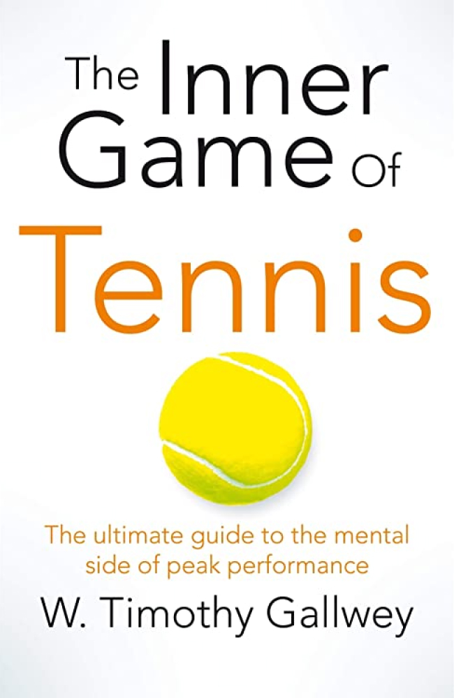 Book cover featuring large typograph and a tennis ball
